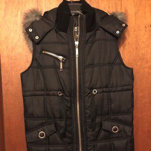 Long Black Quilted Vest
